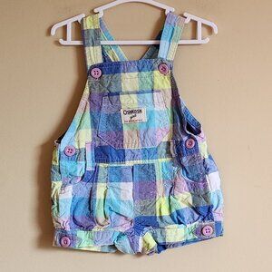 Oshkosh B'gosh Shortalls Overalls Short Romper Pastel Size 9Months